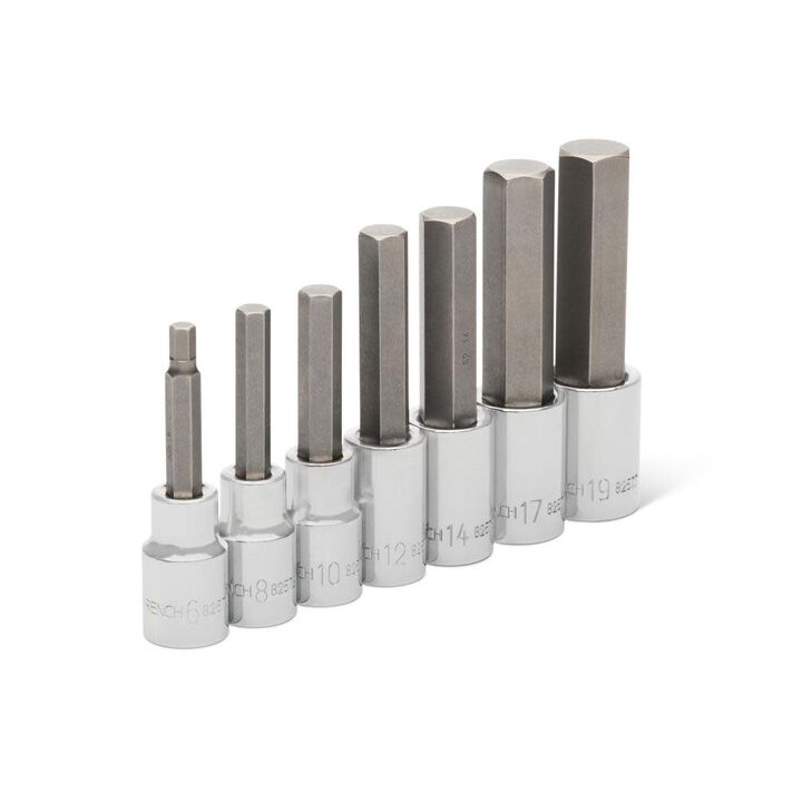 GEARWRENCH 1/2 Inch Drive Metric Mid Length Hex Bit Socket Set 7 Piece, large image number 1