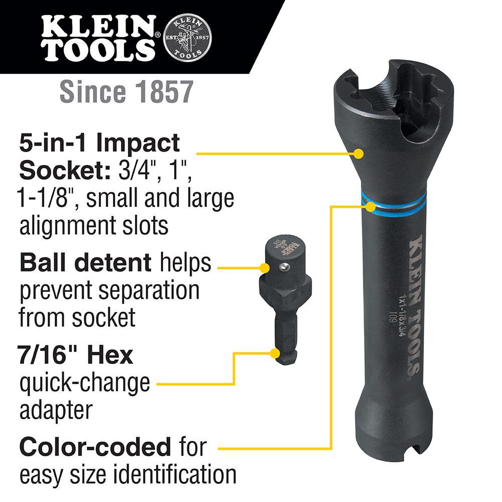 Klein Tools 3-in-1 Impact Socket, large image number 2