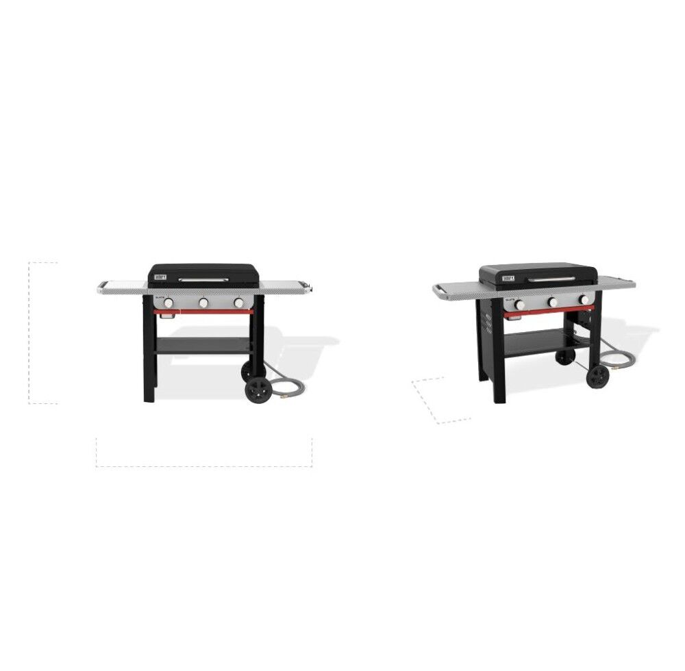 Weber Slate 28 Inch 3 Burners Natural Gas Rust-Resistant Griddle, Black, large image number 8
