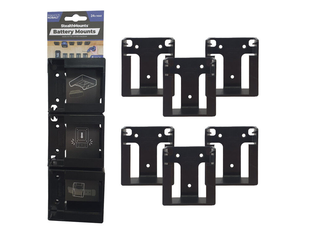 Stealthmounts Battery Mounts for Kobalt 24v 6pk Black, large image number 1