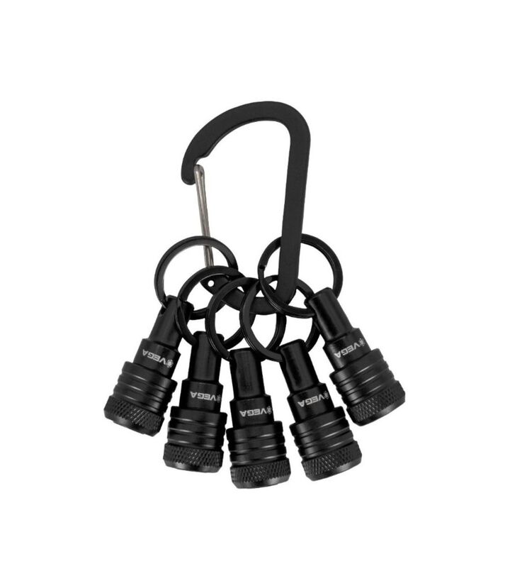 Vega Keychain Bit Holders Black - 5 Pieces