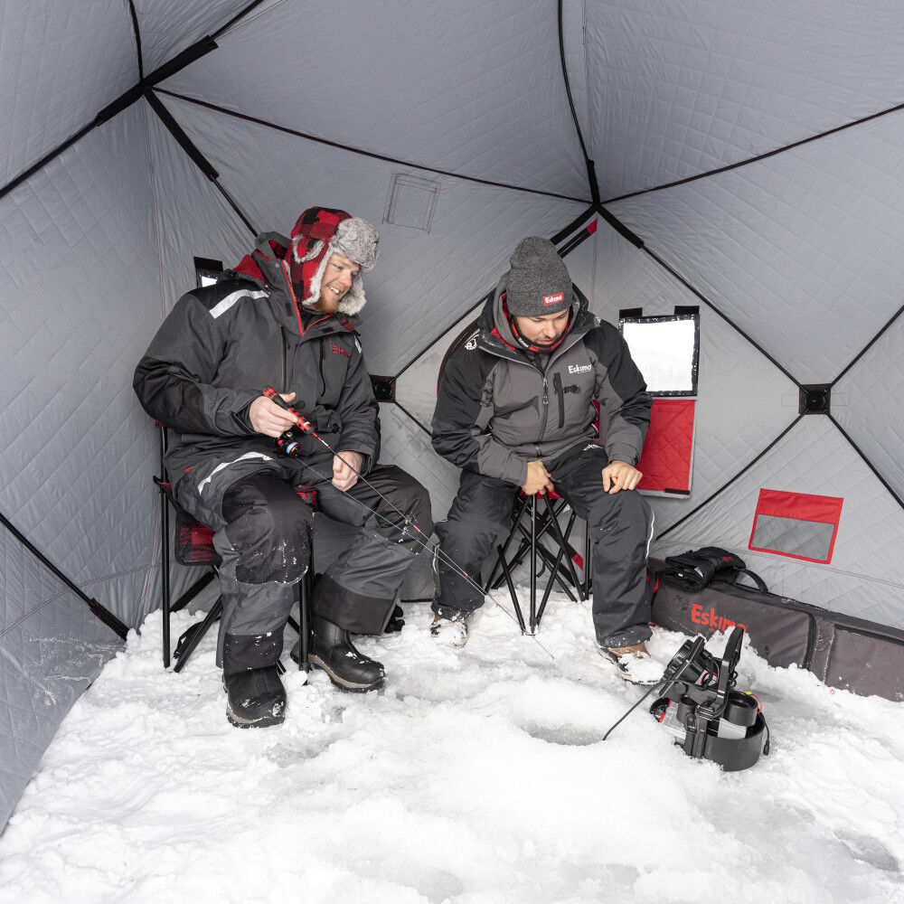 Eskimo QuickFish 3HD, Pop-Up Portable Shelter, No-Trip Door, Red/Black, Three Person, large image number 2