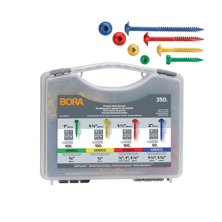 Bora Portamate Coarse Pocket Hole Screw Kit 350 Pieces