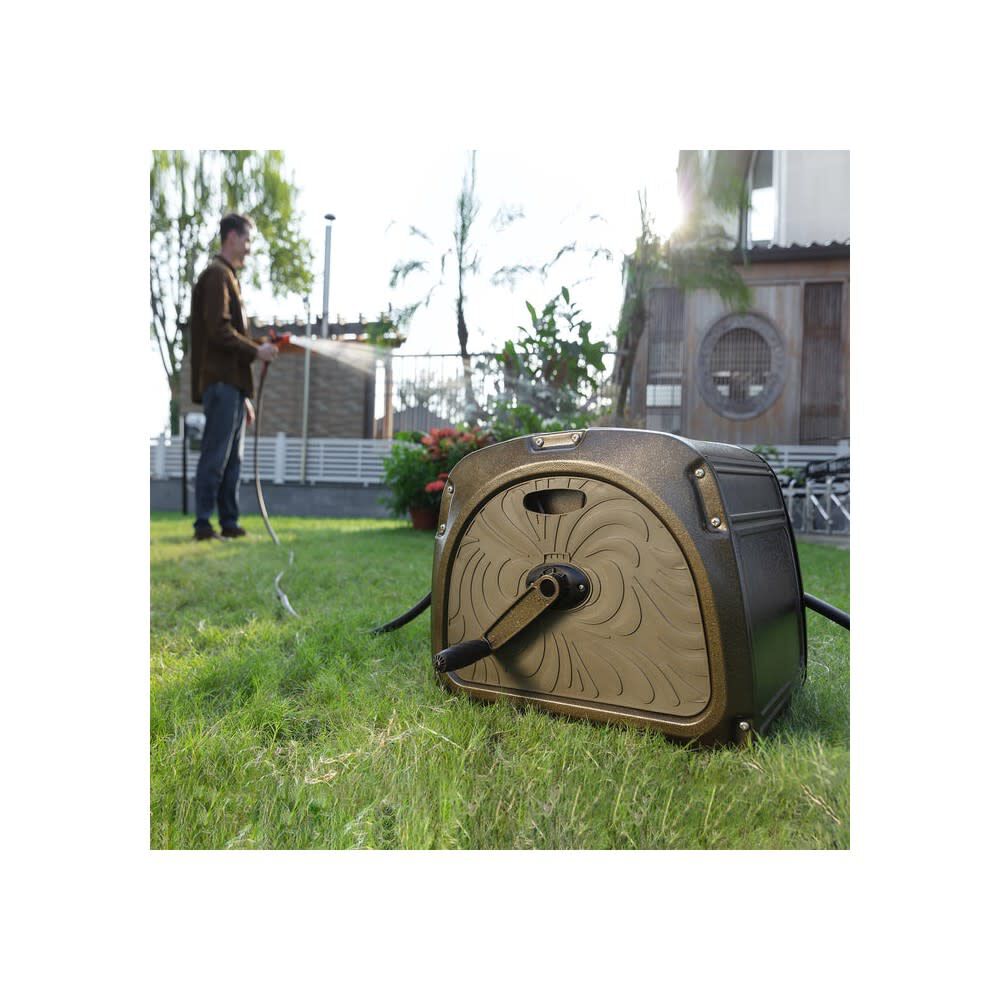 Giraffe Tools Green Metal Garden Hose Reel Box without Hose, large image number 6