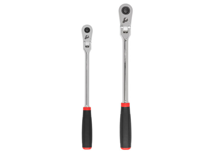 Tekton 3/8, 1/2 Inch Flex Head QR Comfort Grip Long Ratchets (12, 14 Inch)