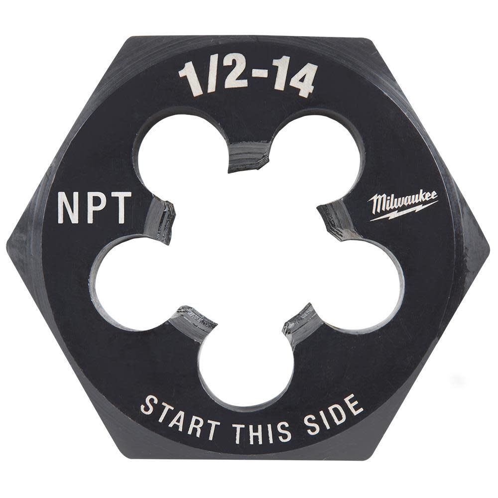 Milwaukee 1/2 in -14 NPT 2-1/6 in  Hex Threading Die, large image number 1