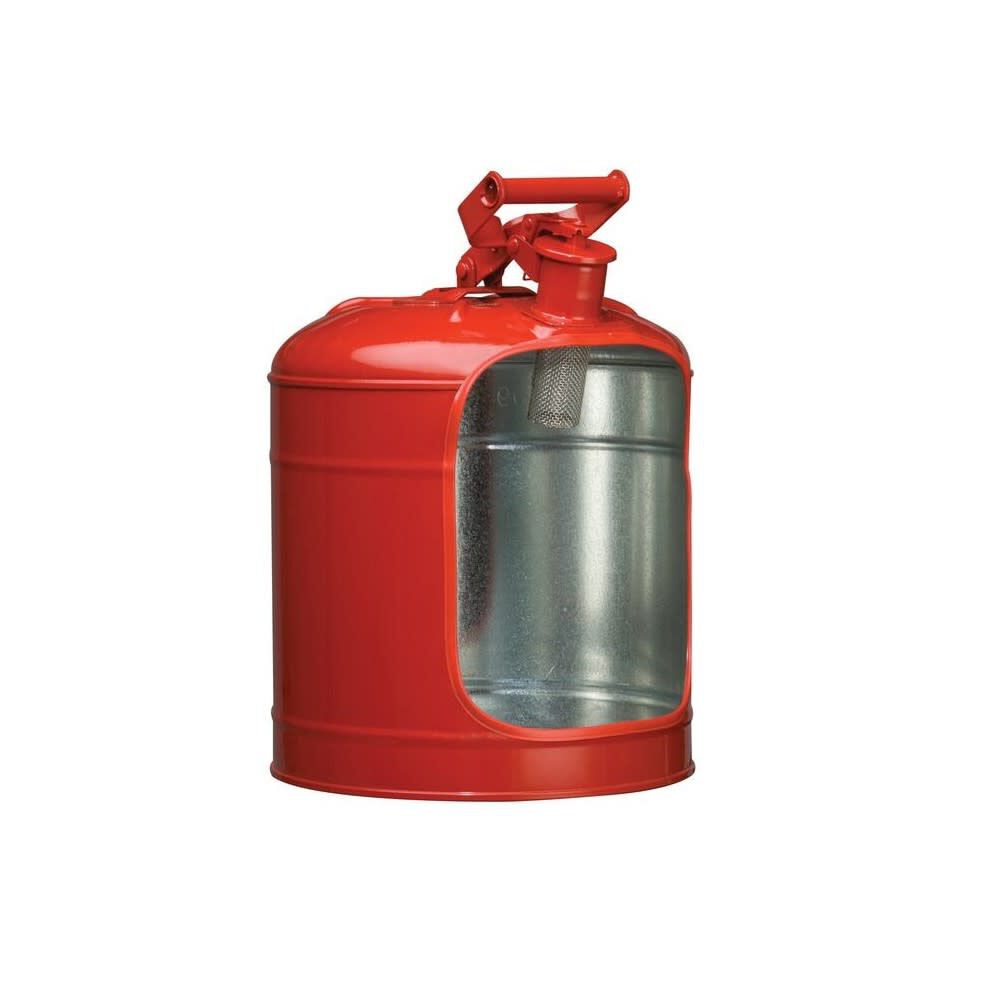 Justrite 5 Gal Steel Safety Red Gas Can Type I with Flame Arrester, large image number 4
