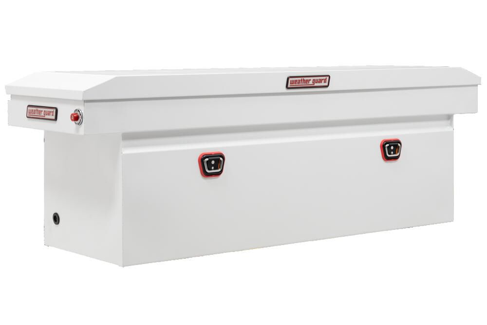 Weather Guard Saddle Truck Tool Box Steel Full Deep White, large image number 1
