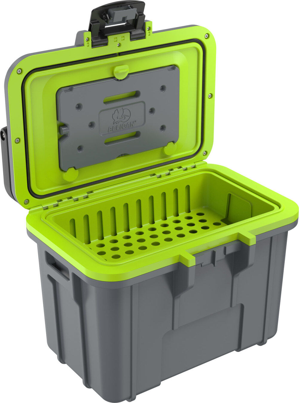 Pelican Plastic Personal Cooler with Handle, 8 Quart, Gray and Green, large image number 8