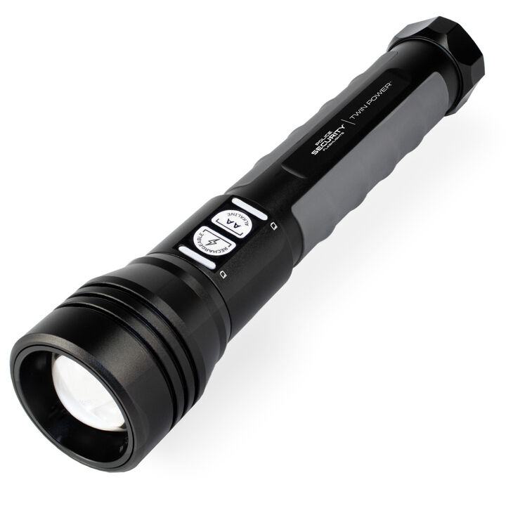 Police Security TWIN POWER 2000 Lumens 3 AA Alkaline Battery LED Flashlight