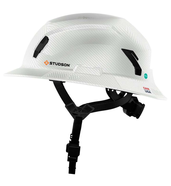 Studson Full Brim Non-Vented Safety Helmet Type 2 Class E White Carbon North America Dual-Certification, large image number 2