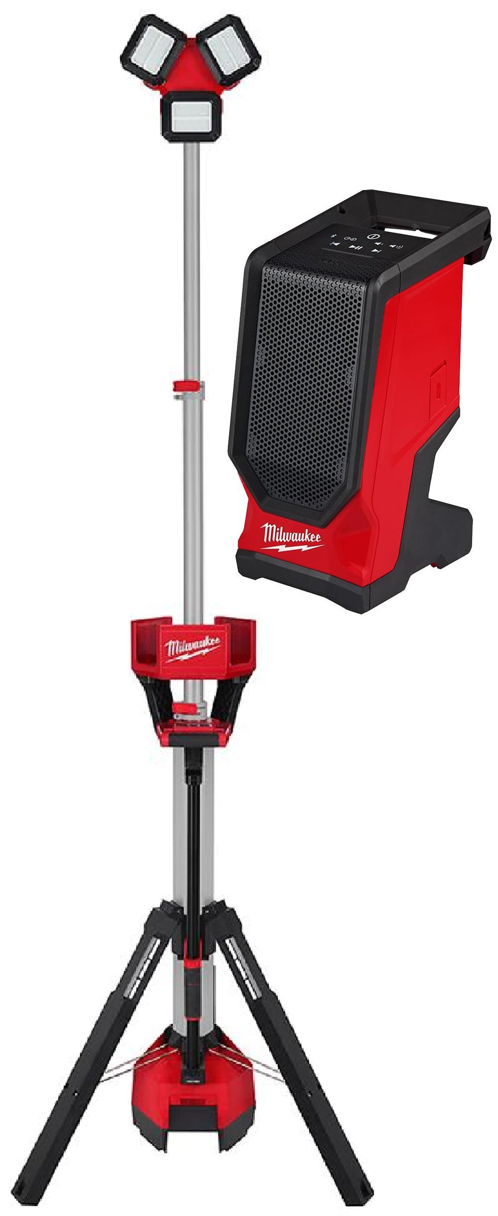 Milwaukee M18 ROCKET Tower Light/Charger & M18 Bluetooth Jobsite Speaker Bundle, large image number 1