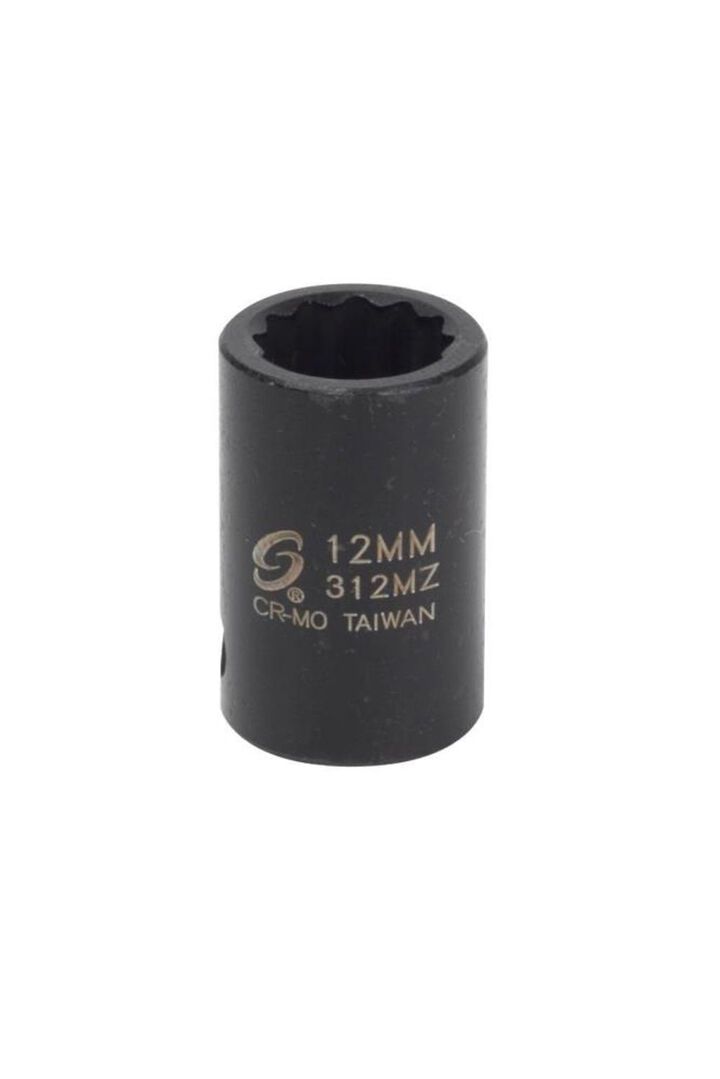 Sunex 3/8 Inch Drive 12mm 12 Point Metric Standard Impact Socket