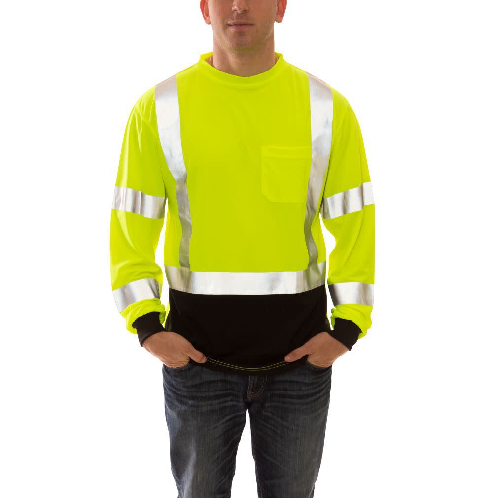 Tingley Job Sight Class 3 Black Front T-Shirt Long Sleeve Hi-Vis Medium, large image number 1