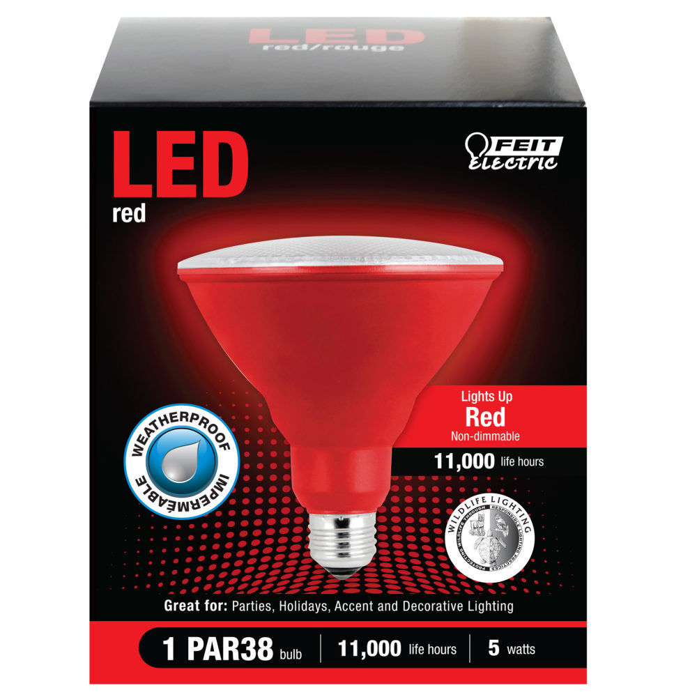 Feit Electric 120W PAR38 Red Holiday & Party LED Bulb 1pk, large image number 3