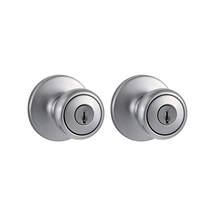 Kwikset Tylo Door Knob Satin Chrome Projectpk Two Keyed Entry