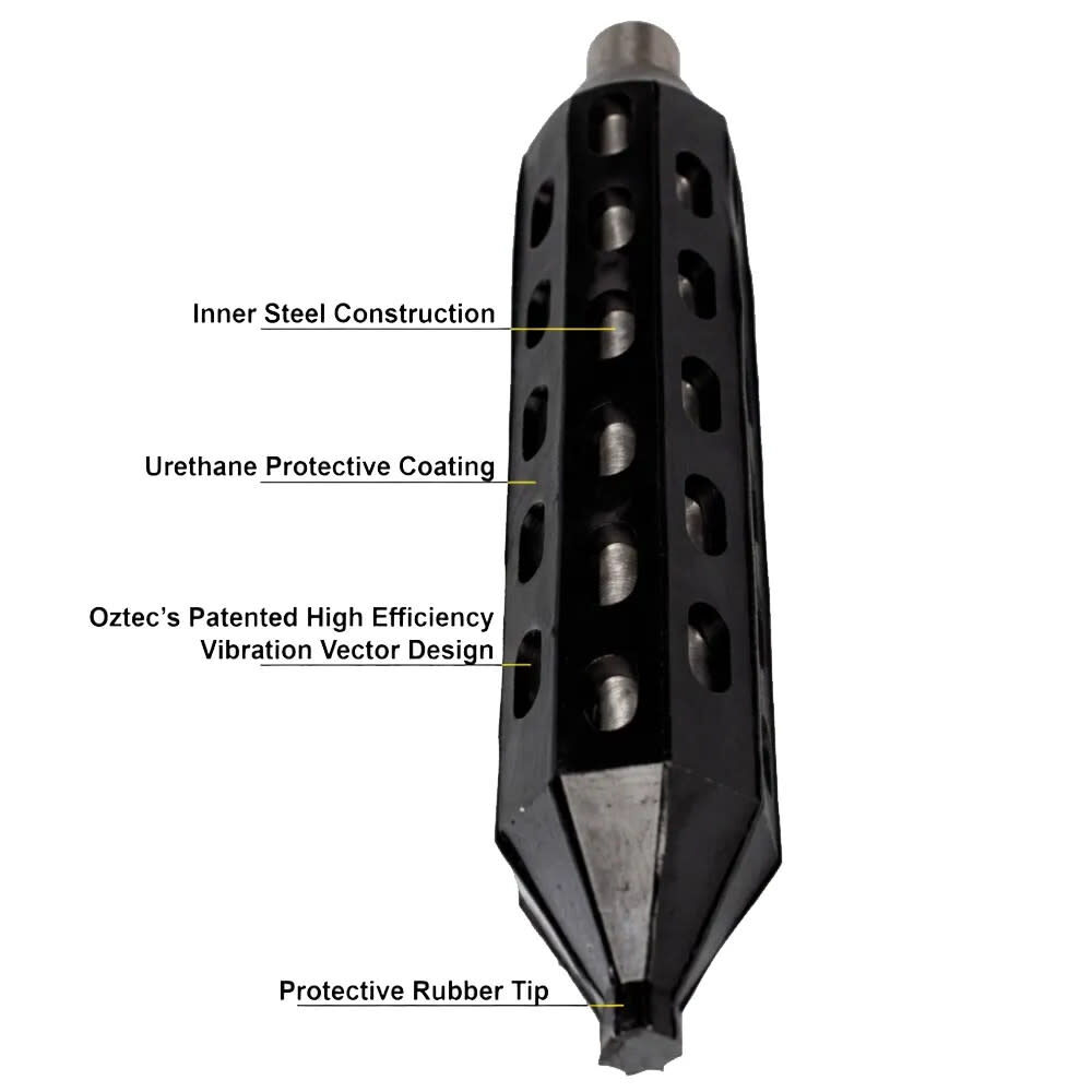 Oztec Industries 2-1/2 Inch x 14 Inch Rubber Concrete Vibrator Head, large image number 2
