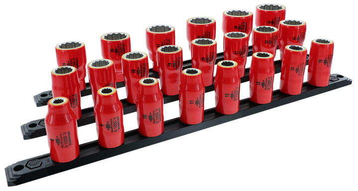 Wiha Insulated Socket Set 1/2in Drive Metric 22pc
