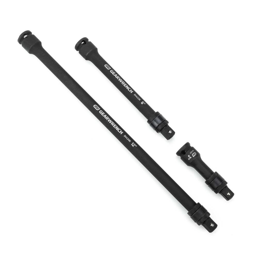 GEARWRENCH 3 Pc 3/8in Drive Impact Locking Extension Set 3in 6in & 12in, large image number 7
