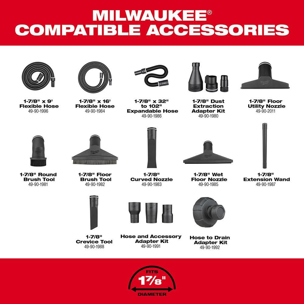 Milwaukee M18 FUEL Vacuum Kit 9 Gallon 36V Wet/Dry, large image number 9