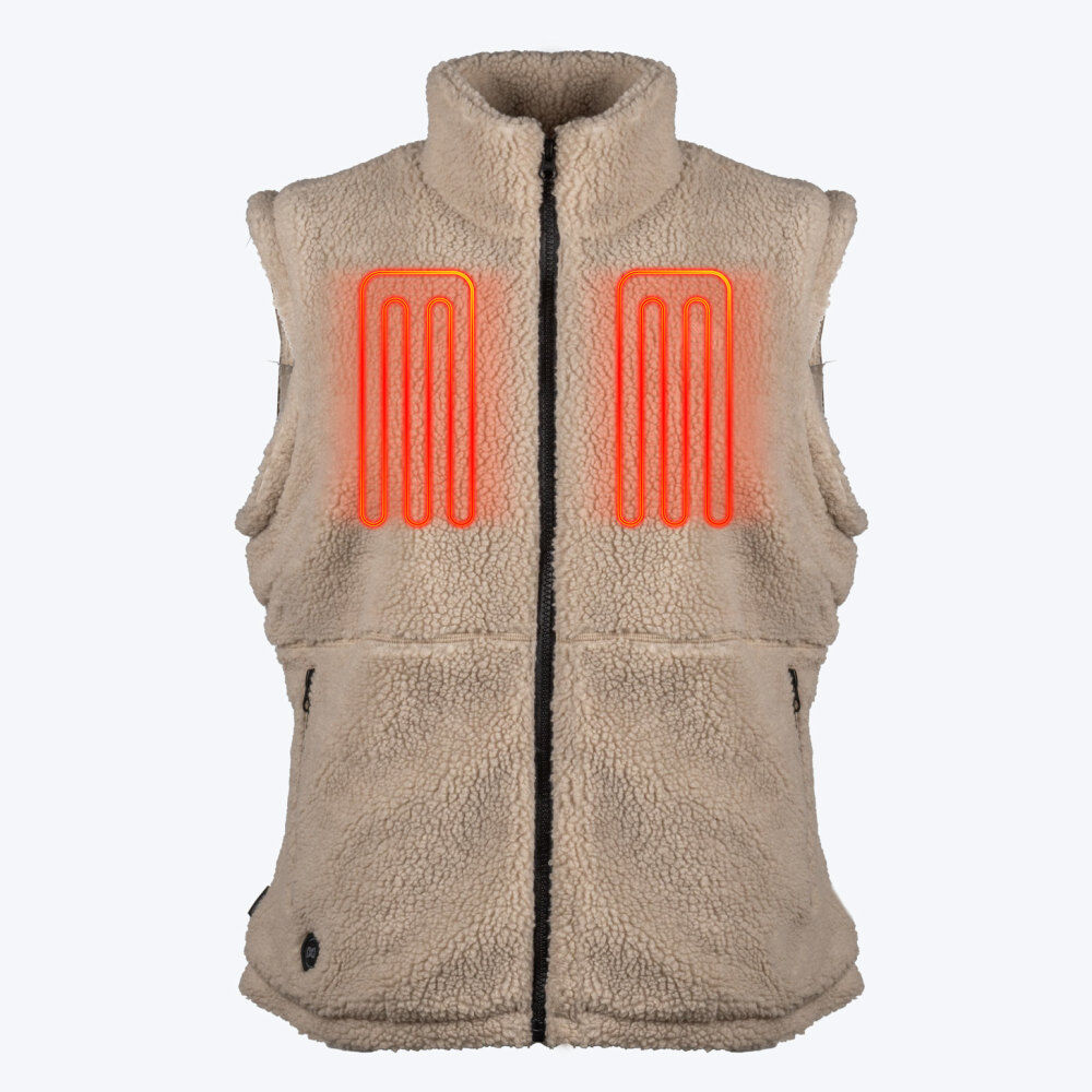 Mobile Warming Upland Sherpa Heated Vest Kit 7.4V Womens Coffee Small, large image number 8