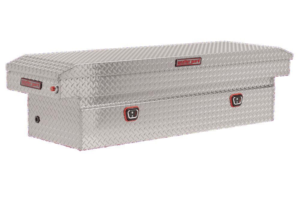 Weather Guard Saddle Truck Tool Box Aluminum Full Standard Clear, large image number 1