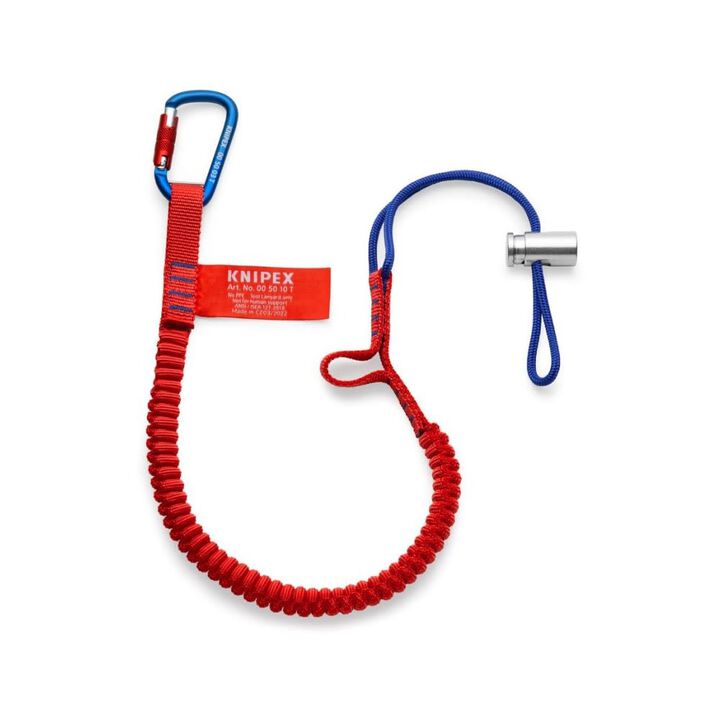 Knipex 38 in Red Tool Tethering Lanyard with Eye Carabiner