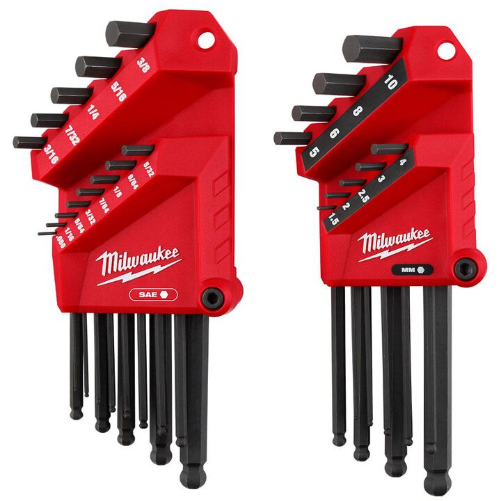 Milwaukee 22 Key Ball End L-Key Set SAE/Metric