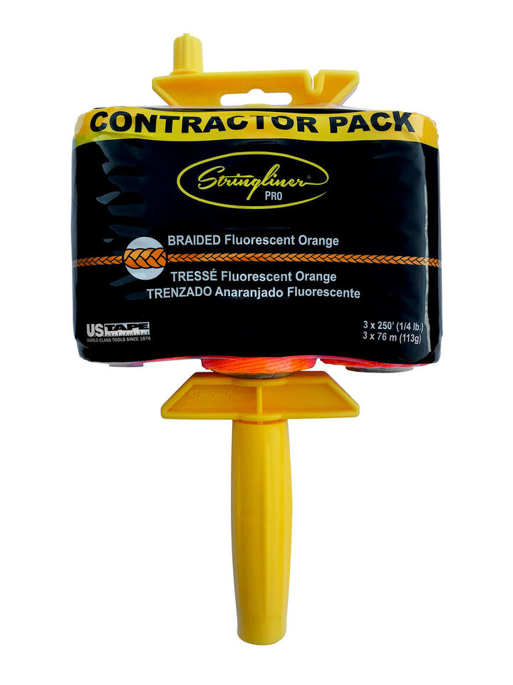 Stringliner Pro Braided Fluorescent Orange 250 ft Rolls with Reel 3pk