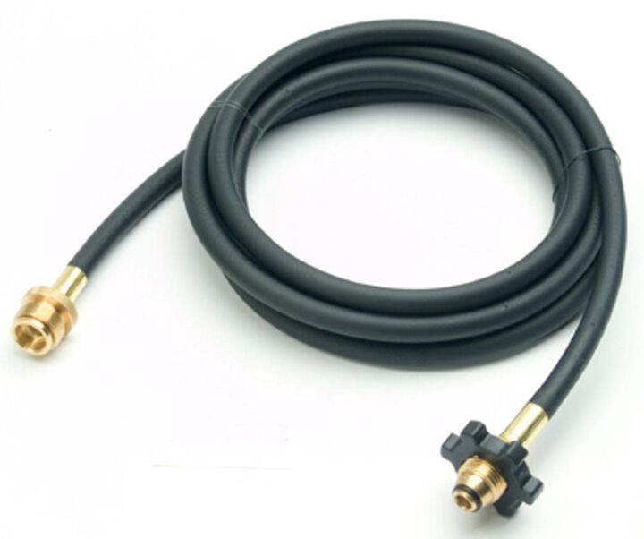 Mr Heater 10 ft Buddy Propane Hose Assembly with Swivel 1 in - 20 Male Throwaway Cylinder Thread x Excess Flow Soft Nose P.O.L. with Handwheel, large image number 0