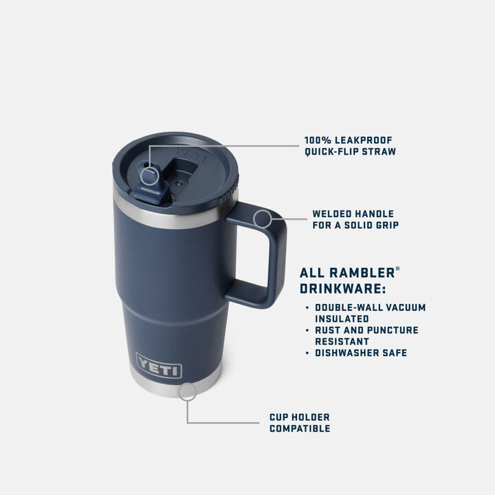 YETI Rambler 20 Oz Travel Straw Mug Navy, large image number 6
