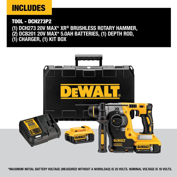 DEWALT 20V MAX XR Brushless 1-in L-Shape SDS Plus Rotary Hammer Kit, large image number 5
