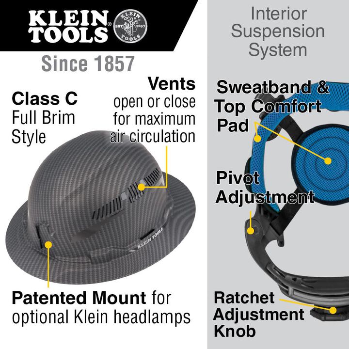 Klein Tools KARBN Hard Hat, Gray and Silver and Turbo Fan Set, large image number 1