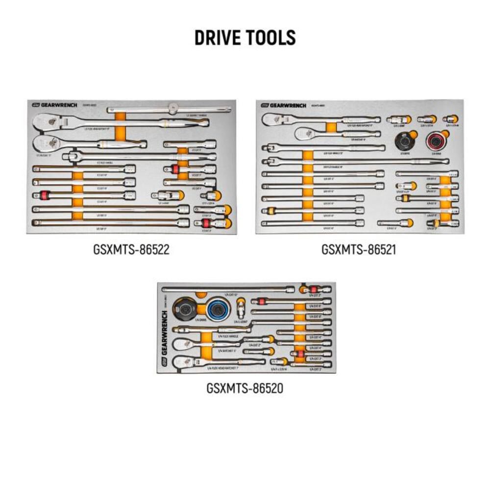 GEARWRENCH 1268 Piece MEGAMOD Master Mechanics Tool Set in Premium Modular Foam Trays with Tool Storage, large image number 5