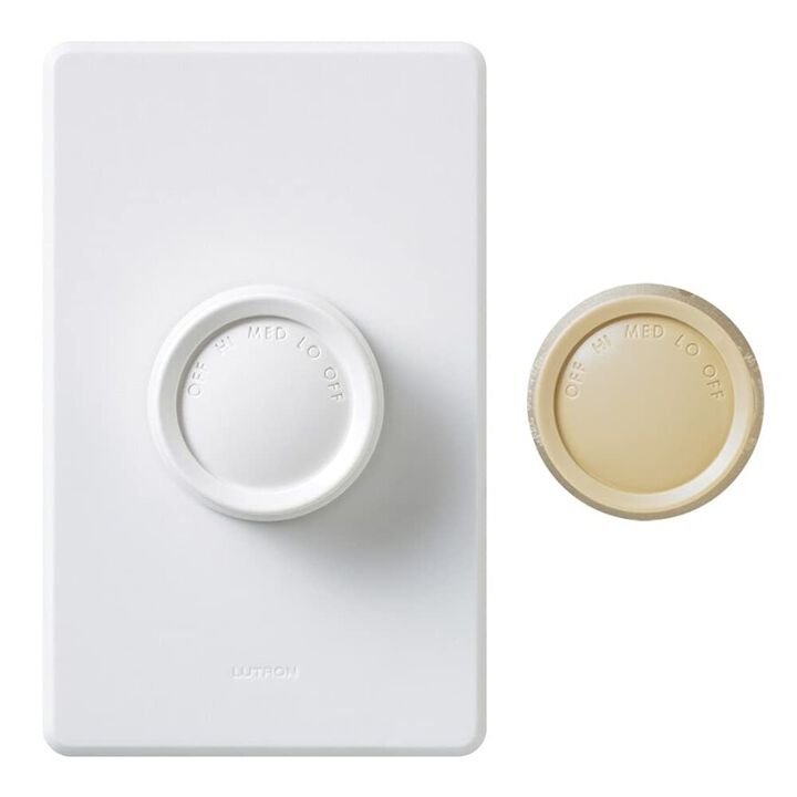Lutron 120VAC 1.5A 1P Gloss Ivory/White 3-Speed Rocker Fan Control, large image number 5