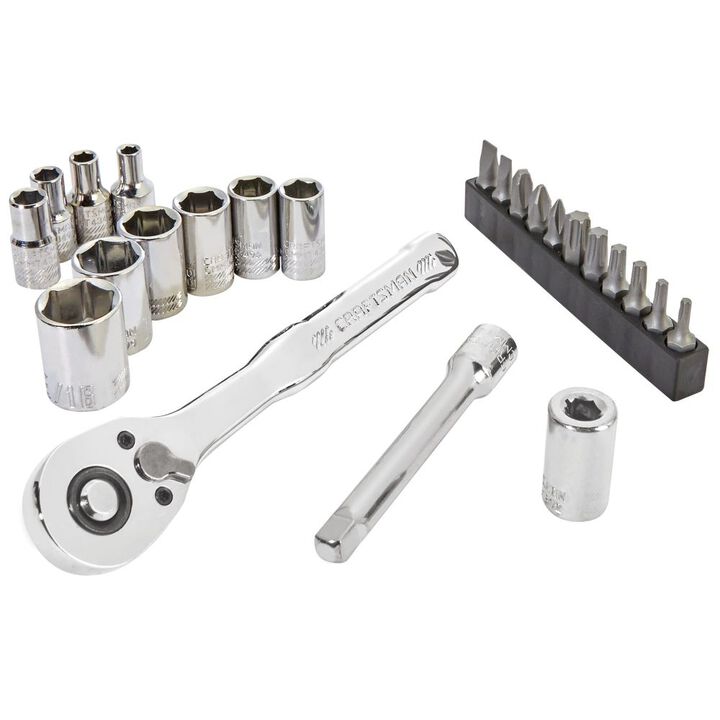 CRAFTSMAN 1/4-in Drive SAE Mechanics Tool Set, 24pc