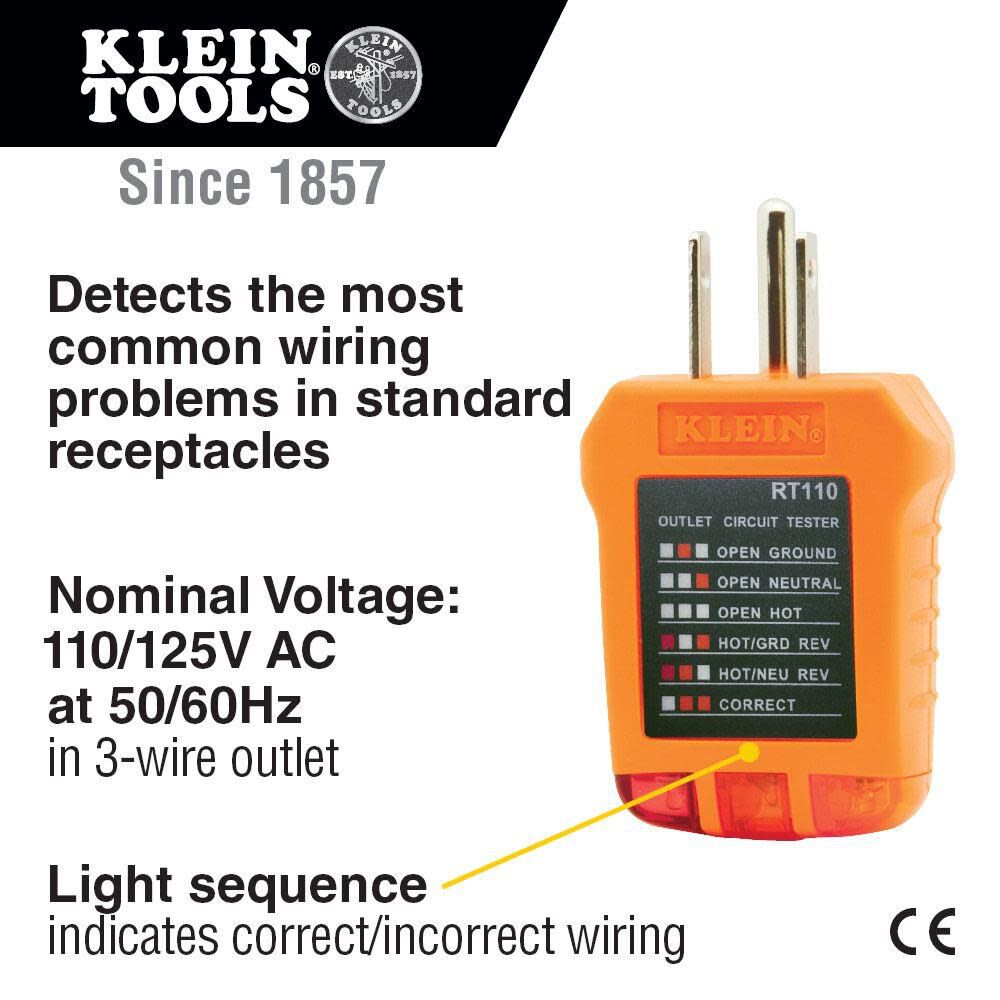 Klein Tools Receptacle Tester, large image number 2