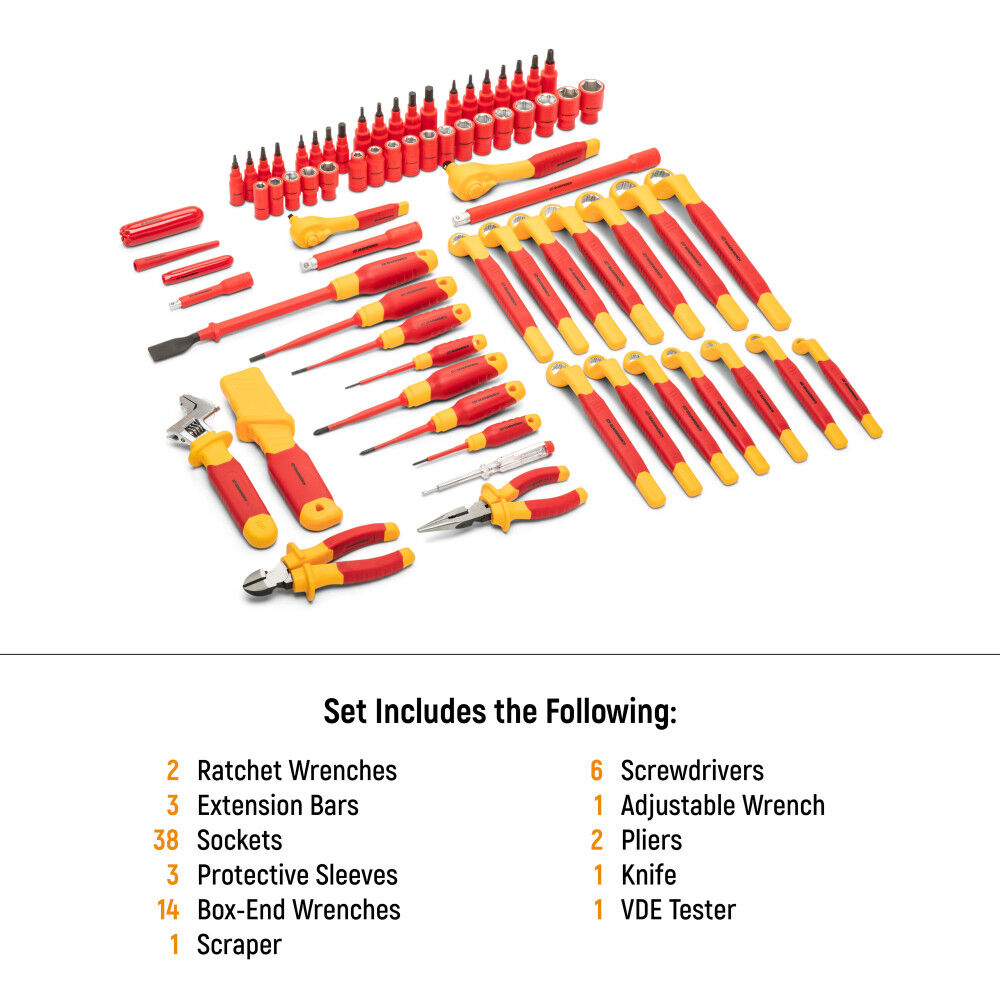 GEARWRENCH 1/4 Inch and 3/8 Inch Drive VDE Insulated Tool Set, large image number 2