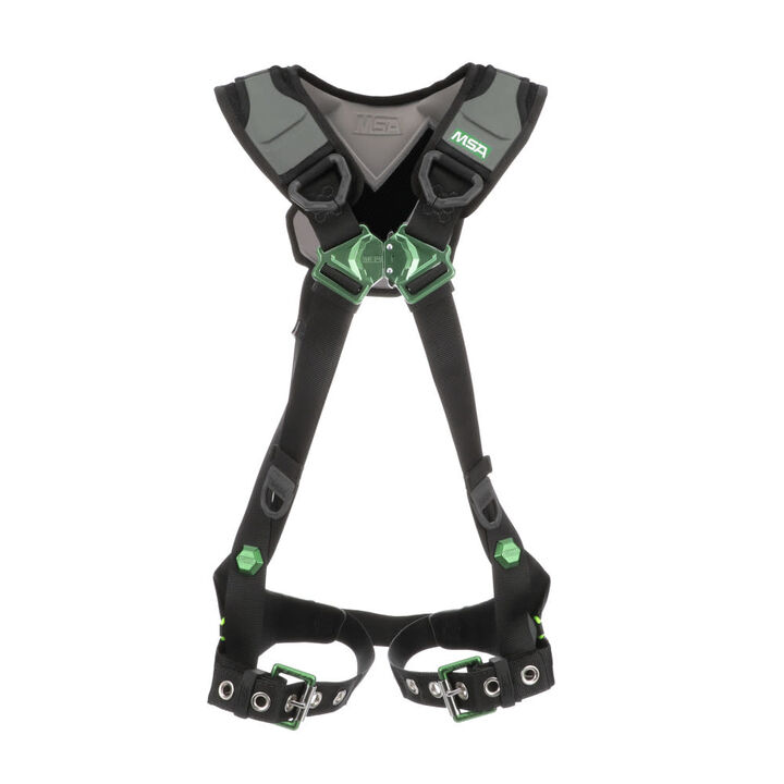 MSA Safety Works V FLEX Harness Standard Back D Ring Tongue Buckle Leg Straps