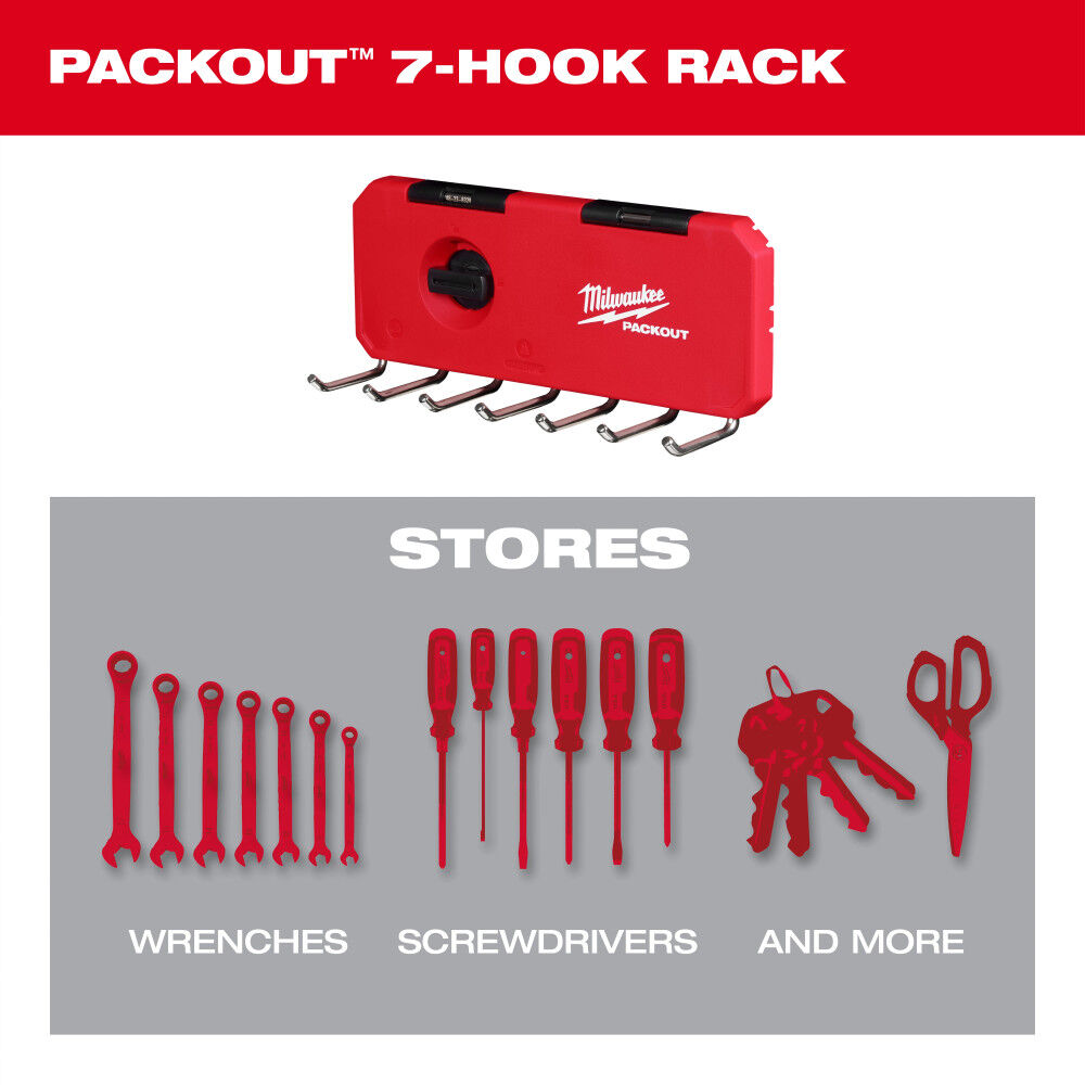 Milwaukee PACKOUT 7 Hook Rack, large image number 9