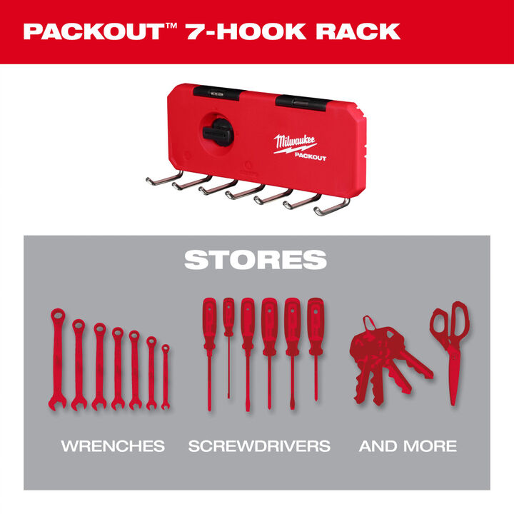 Milwaukee PACKOUT 7 Hook Rack, large image number 8