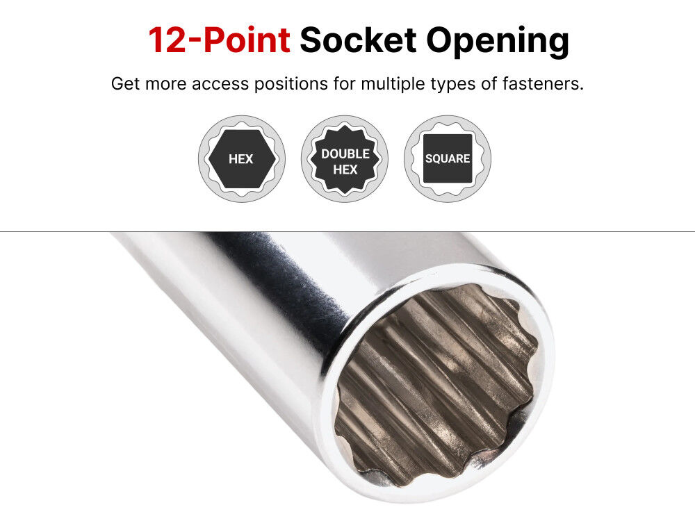 Tekton 3/8 Inch Semi-Deep 12 Point Sockets, Rail, 6 - 24 mm, 19 Pieces, large image number 4