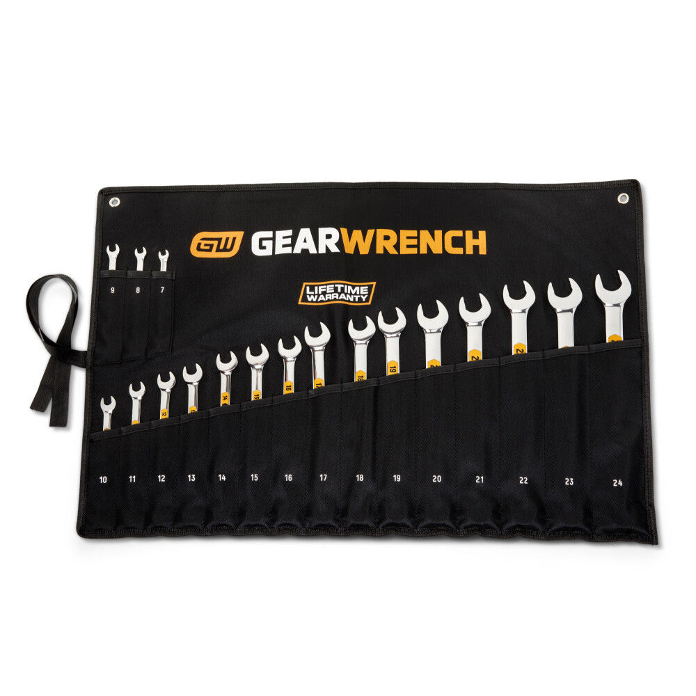 GEARWRENCH 18 Pieces12 Point Metric Hi-Viz Long Pattern Combination Wrench Set, large image number 5