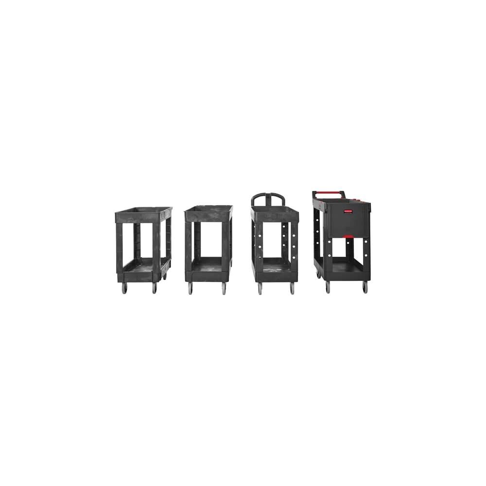 Rubbermaid 500 Lbs Small Black Flat Handle Utility Cart with Lipped Shelf, large image number 9
