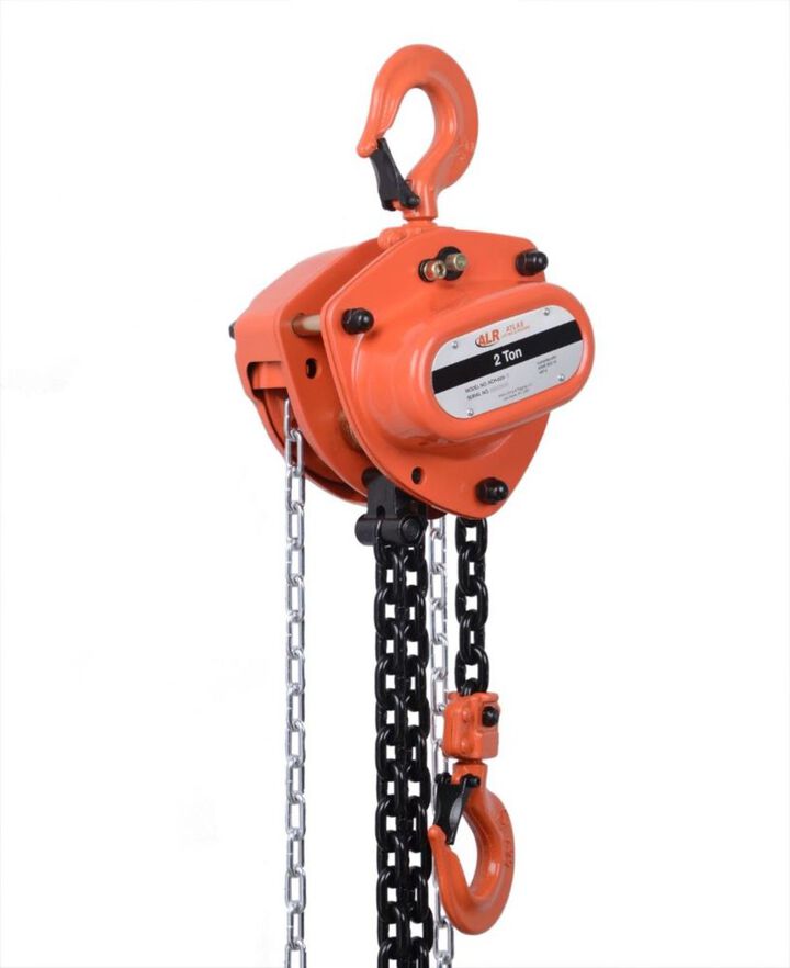 Atlas Lifting and Rigging ACH 2 Ton Chain Hoist 4400 lbs 15 Ft. Lift