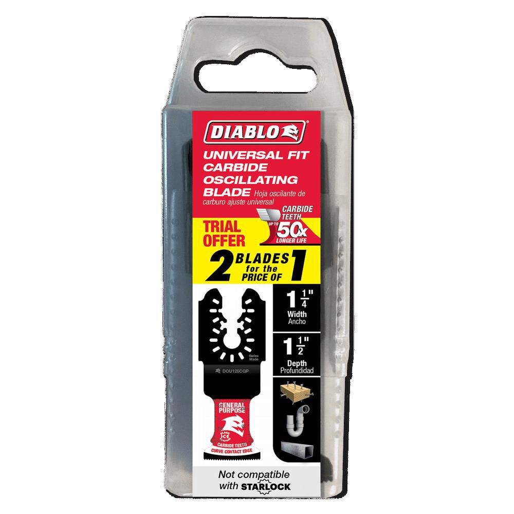 Diablo Tools 1-1/4in Universal Fit General Purpose Carbide Oscillating Blade 2pk, large image number 2
