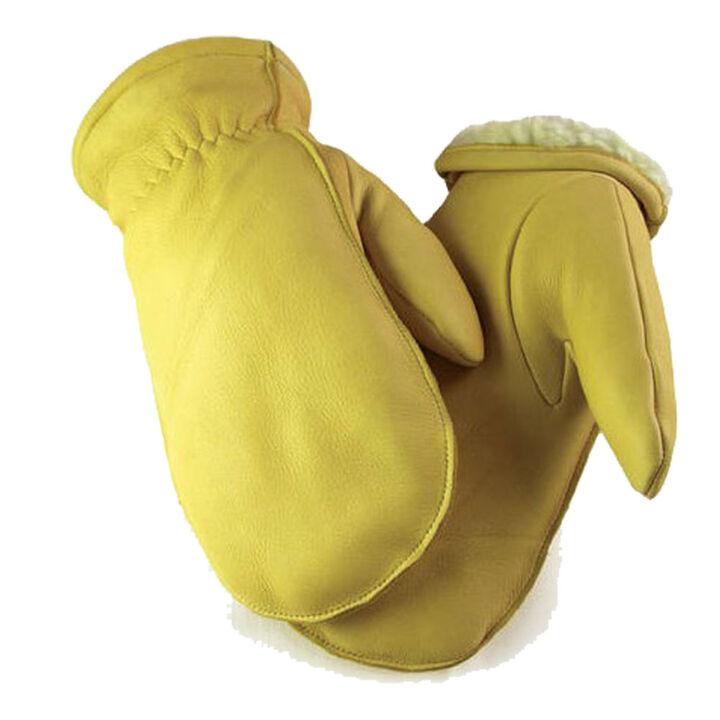 Hand Armor Full Grain Deerskin Sherpa Lined Mitts, Large, Tan, large image number 1