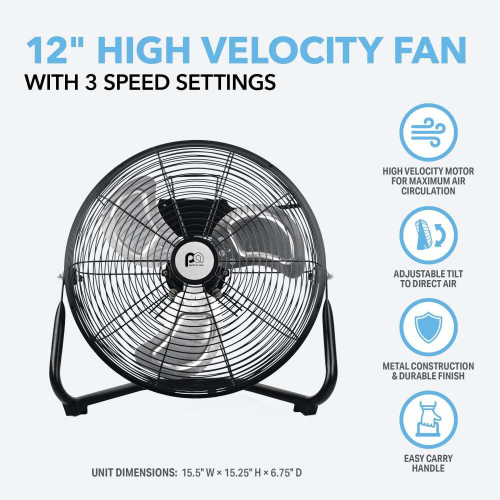 Perfect Aire 12 Inch 900 CFM High Velocity Fan with 3 Speed, large image number 2