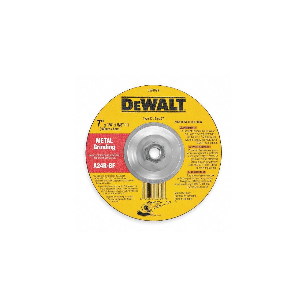 DEWALT 5 In. X 1/4 In. Metal Grinding Wheel, large image number 2