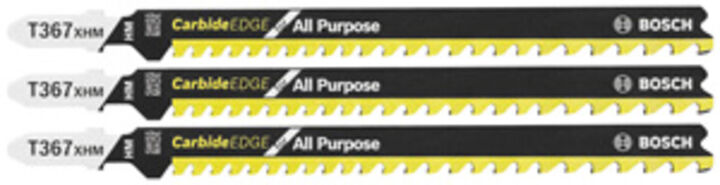 Bosch Jig Saw Blades 3pc 5 1/4in 5 7 TPI Carbide Edge for All Purpose T Shank